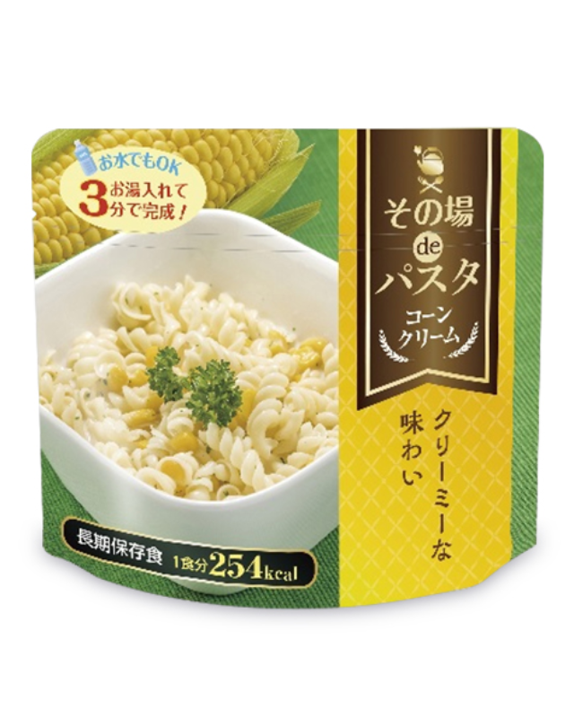 【5年保存】エス・アイ・オー・ジャパン 即席パスタ その場deパスタ コーンクリーム 50袋×2セット