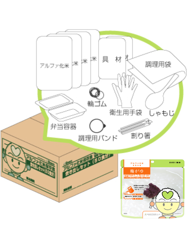 【５年保存】希望食品 アルファ化米 梅粥 炊き出しセット