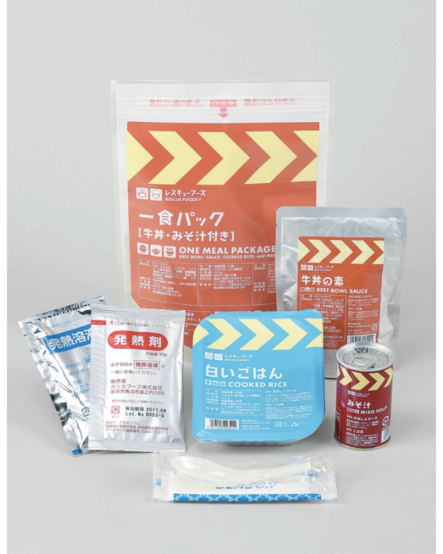 【3年保存】レスキューフーズ 1食パック×12箱 牛丼＆みそ汁つき