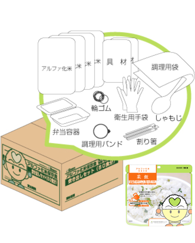 【５年保存】希望食品 アルファ化米 菜飯 炊き出しセット
