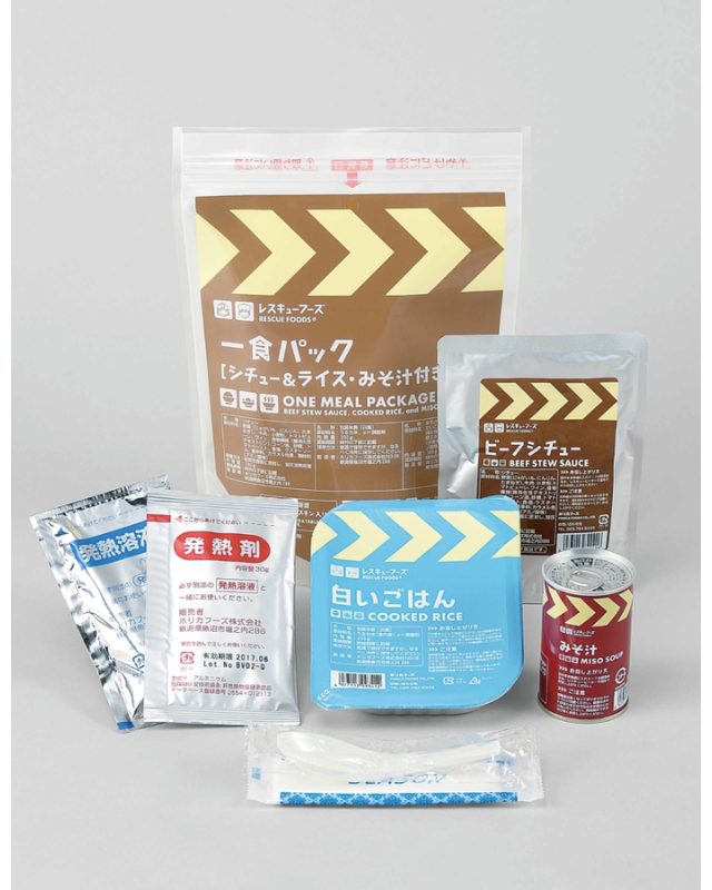 【3年保存】レスキューフーズ 1食パック×12箱 シチュー＆ライスみそ汁つき