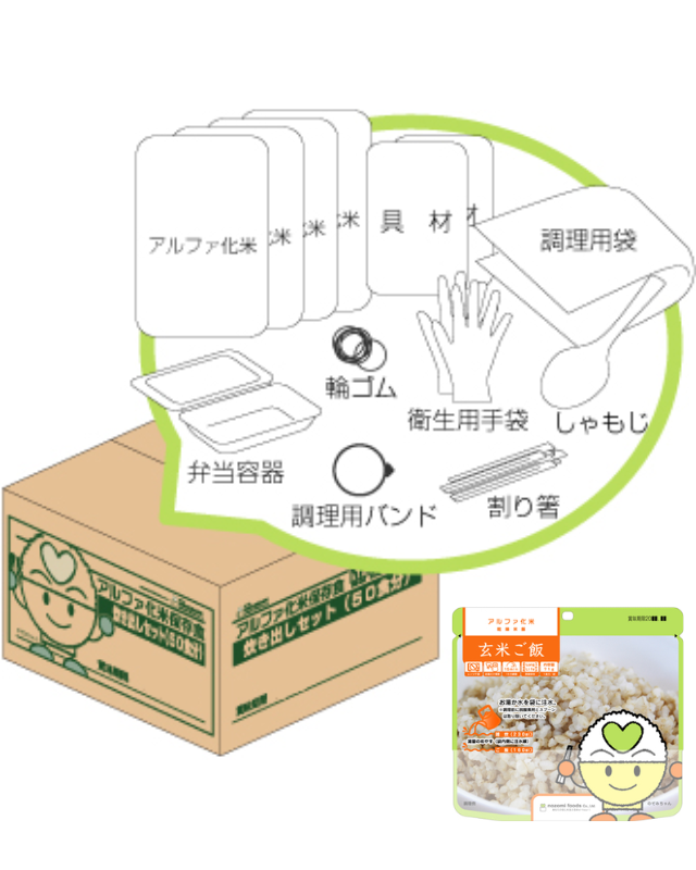 【５年保存】希望食品 アルファ化米 玄米ご飯 炊き出しセット