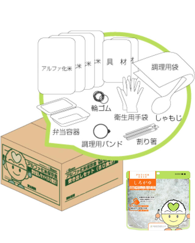 【５年保存】希望食品 アルファ化米 白粥 炊き出しセット