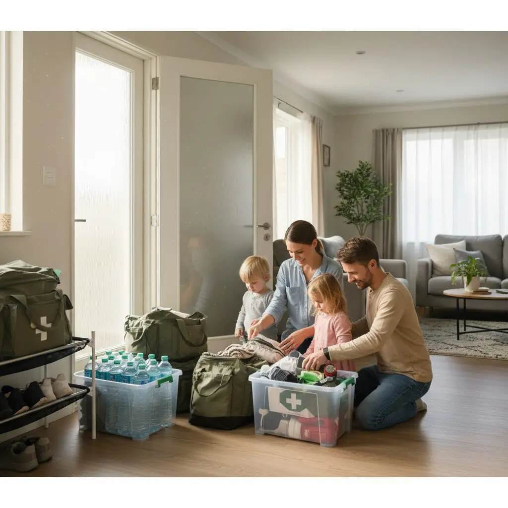 家族で防災の備えをまとめるイメージ