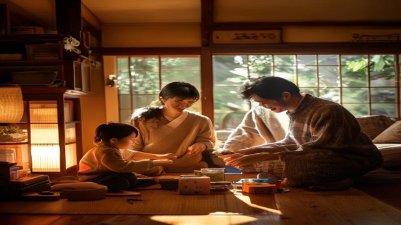 家族分の非常食を備蓄するイメージ