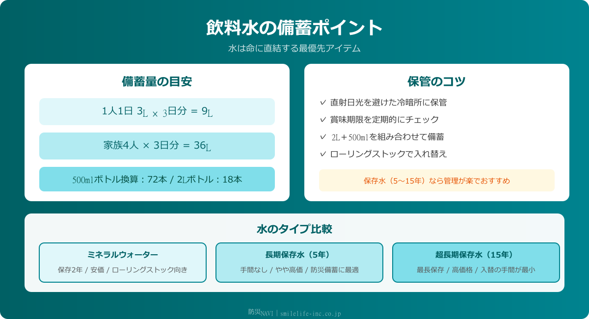 飲料水の備蓄ポイント