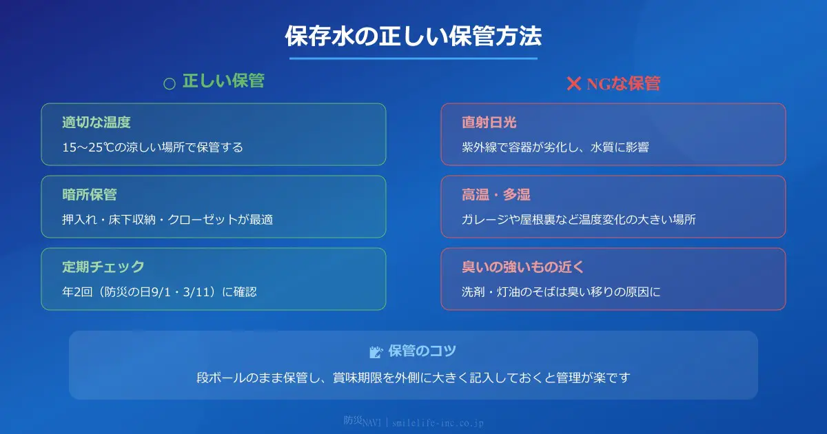 保存水の正しい保管方法