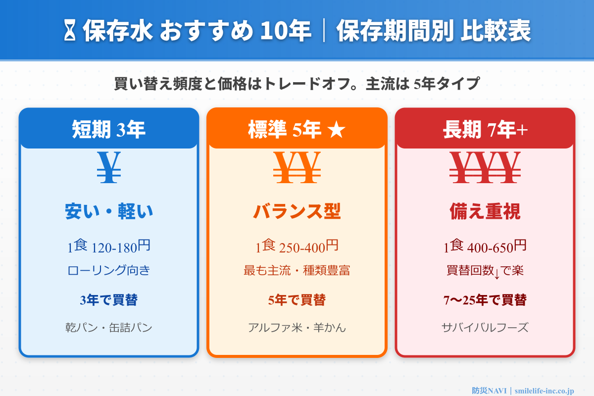 保存水 おすすめ 10年 保存期間比較