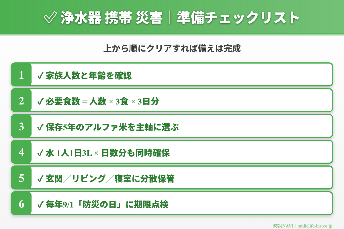 浄水器 携帯 災害 チェックリスト
